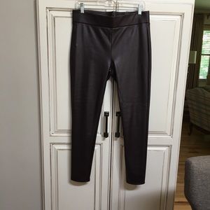 Loft Faux Leather Leggings Size M Dark Burgandy